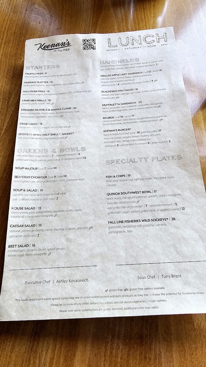Keenan's at the Pier Menu - Image 5